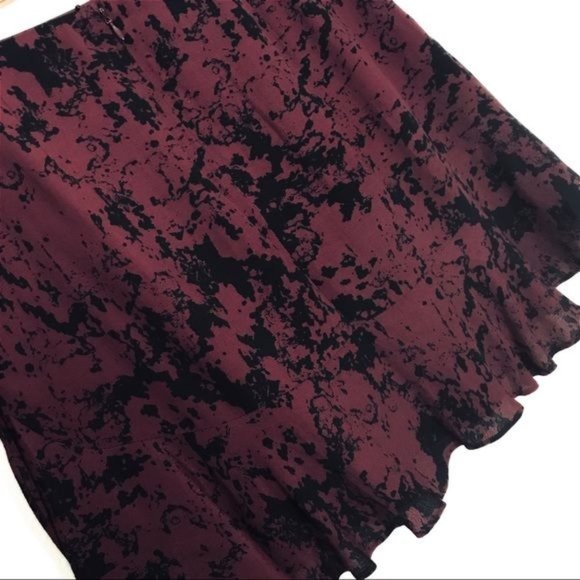 BANANA REPUBLIC Ruffle Flounce Hem Marble Printed Mini Skirt Size 2 - Picture 7 of 9